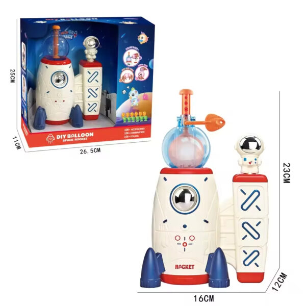 Creative Arts Crafts Diy Toys Space Rocket Magic Balloon Inflator for Kids Birthday Gift with Balloons Accessories - Imagen 6