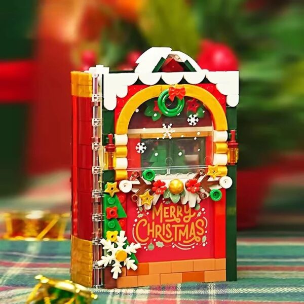 Popular Christmas Album Book Creative Building Block Set Santa Claus Story Book Creative Building Block Toy for Kids