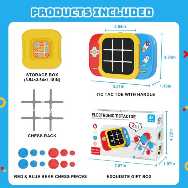 2-in-1 Upgraded Tic Tac Toe Game Electronic Handheld Games Console Digital Tic Tac Toe Electronic Game - Изображение 7