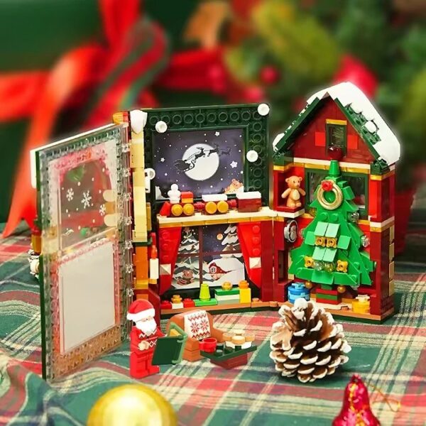 Popular Christmas Album Book Creative Building Block Set Santa Claus Story Book Creative Building Block Toy for Kids - 영상 5