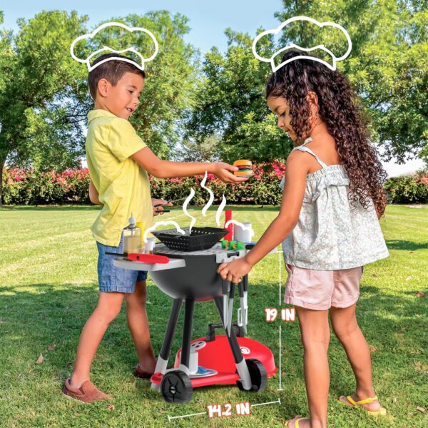 34 Pcs BBQ Play Grill Kitchen Toy Set Barbecue Cooking Play Set With Realistic Light Sound for Kid - Image 6
