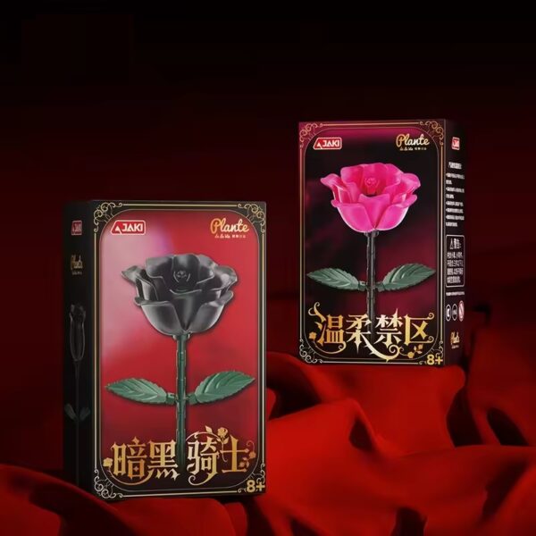 Hot Selling Beautiful Flower Building Block Home Decoration Rotating Bloom Flower Building Block Set - Imagem 5