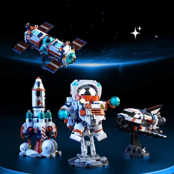 Hot Educational Toy 4 Styles Space Series Cute Cyber Astronaut Rocket Building Block Set - Image 2