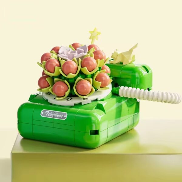 High Quality Creative Decorative Christmas Home Succulent Flower Phone Building Blocks Model Toys for Children - 画像 5