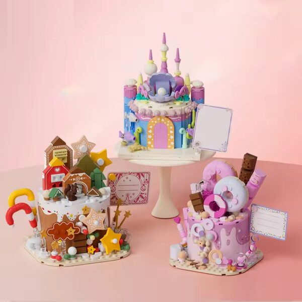 Food Series Kids Educational Toy 5 Styles Beautiful Delicious Cake Alice Afternoon Tea Heart Cake Kids Building Block - Изображение 6