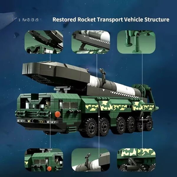 Army Carrier Rocket Building Block Vehicle Missile Launch Truck Block Kits Construction Toy for Boys - Изображение 5