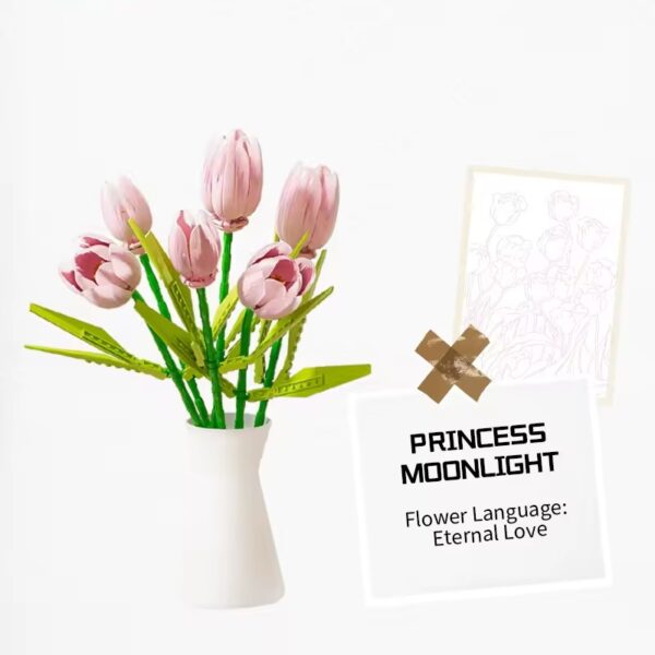Romantic Home Decoration DIY Flower Bricks Building Blocks Construction Toy Vase Set - Bild 4