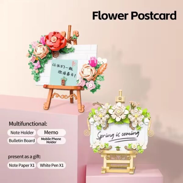Decoration Construction Educational DIY Desktop Table Artificial Flower Table Building Blocks Brick Toy Sets for Children - 图片 5