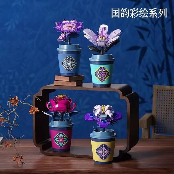 New Arrival Plant Series Educational Building Block Tiny Set 12 Styles Cup Plant Decoration Versatile Cup Flower Block Set - Изображение 3