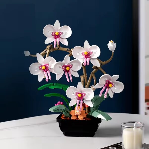 Hot Plant Series Building Block Set Moth Orchid Simulated Building Block Flower Set Educational Toy Set for Kids - Bild 5