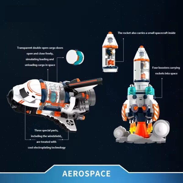 Hot Educational Toy 4 Styles Space Series Cute Cyber Astronaut Rocket Building Block Set - Image 5