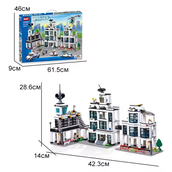 Factory OEM ODM Customize Headquarters Station Police Building Blocks Brick Toy Set With Mini Figure - Image 2