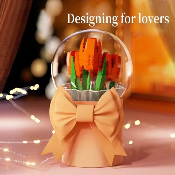 Hot Sale Creative Mini Particle Artificial Flower Model Toy and Electronic Toy Gift Box Bouquet Flower Building Block Set - 图片 6