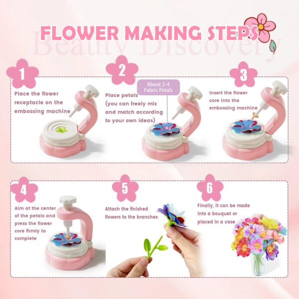 Handmade Fabric Flower Bouquets Toy DIY Flower Craft Kits Build Your Own Bouquet Arts Crafts Toy - Image 5