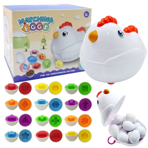 Game Toy Match Eggs Vegetable Recognize Sensory Eggs Matching Shapes Baby Toys 0-12 Months - Image 4