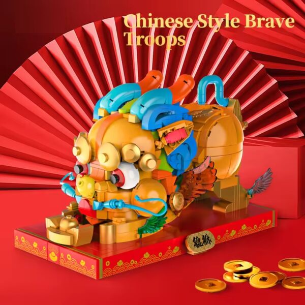 Educational Creative Brave Troops Chinese Ancient Beasts DIY Building Block Brick Toy Sets for Children - 图片 5