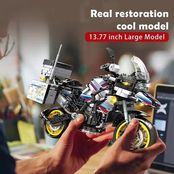 1424pcs 1/6 Scale Bricks Police Motor Technic Motorcycle Building Block Brick - Image 2