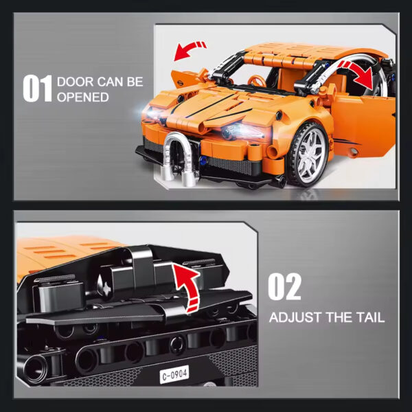 Factory Speed Racing Car Building Blocks Bricks Toy with Pull Back Function for Vehicle Model - Image 4