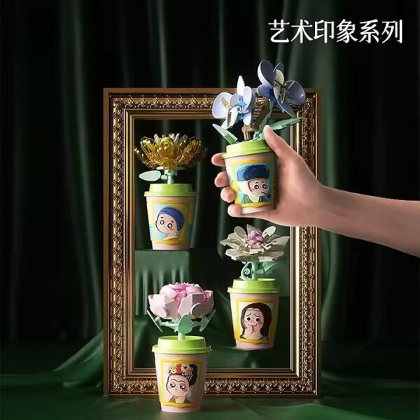 New Arrival Plant Series Educational Building Block Tiny Set 12 Styles Cup Plant Decoration Versatile Cup Flower Block Set - Изображение 2