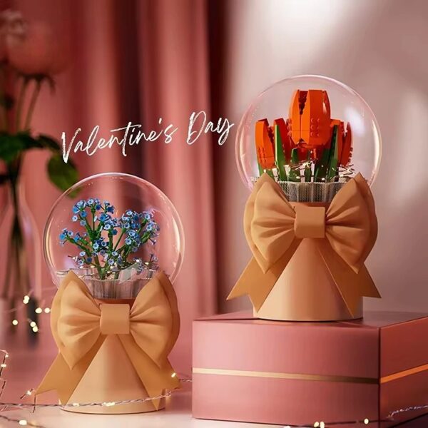 Hot Sale Creative Mini Particle Artificial Flower Model Toy and Electronic Toy Gift Box Bouquet Flower Building Block Set - 图片 5