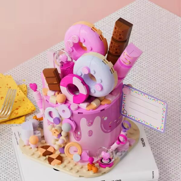 Food Series Kids Educational Toy 5 Styles Beautiful Delicious Cake Alice Afternoon Tea Heart Cake Kids Building Block - Изображение 3