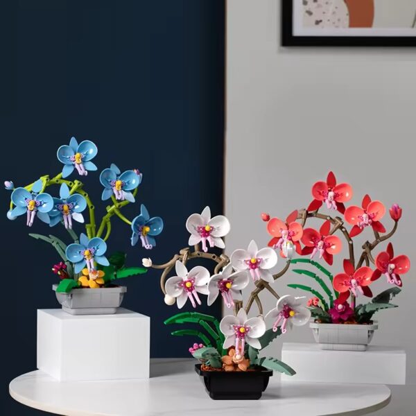 Hot Plant Series Building Block Set Moth Orchid Simulated Building Block Flower Set Educational Toy Set for Kids - Bild 3