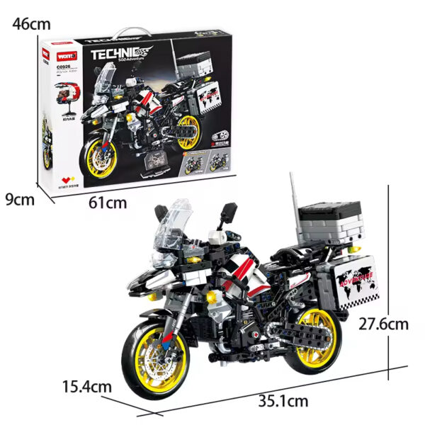 1424pcs 1/6 Scale Bricks Police Motor Technic Motorcycle Building Block Brick - Image 5