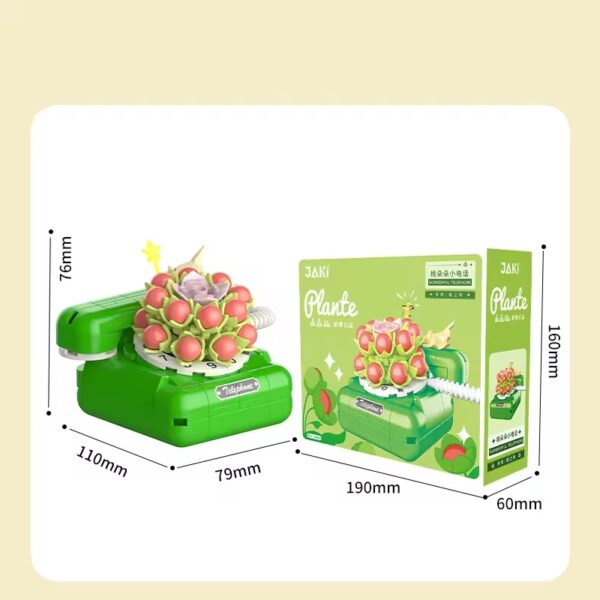 High Quality Creative Decorative Christmas Home Succulent Flower Phone Building Blocks Model Toys for Children - 画像 2