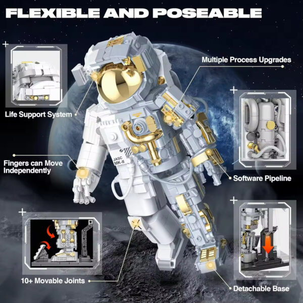 DIY Creative Educational Space Spaceman Astronaut Building Blocks Model Construction Toys - Bild 3