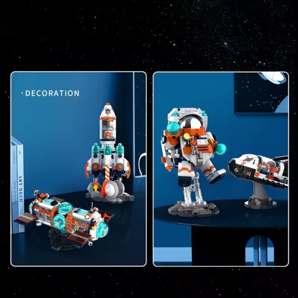 Hot Educational Toy 4 Styles Space Series Cute Cyber Astronaut Rocket Building Block Set - Image 3