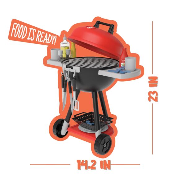34 Pcs BBQ Play Grill Kitchen Toy Set Barbecue Cooking Play Set With Realistic Light Sound for Kid - Image 7