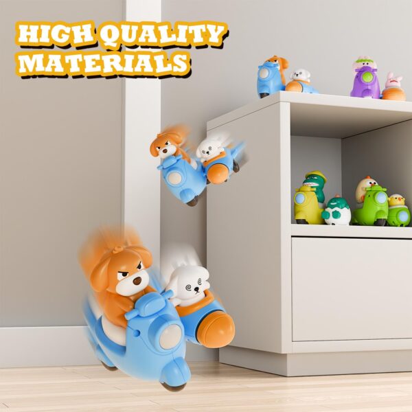 Cartoon Toy Motorcycle Chicken Press and Go 4-Pack Animal Car Toys - 图片 3