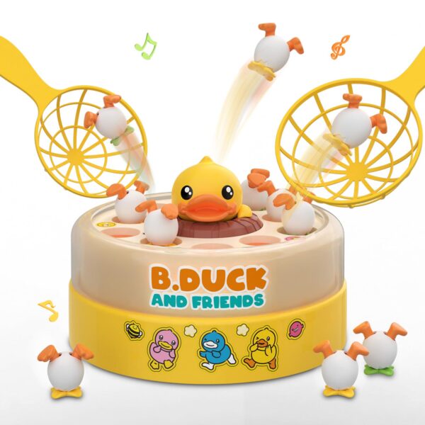 Kids Educational Electric Bounce Capture Duck Bouncing Turntable Table Board Game Bounce Yellow Duck Toy Board Game