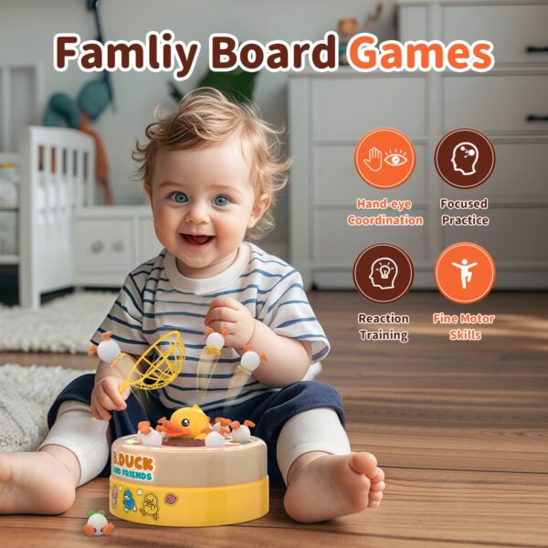 Kids Educational Electric Bounce Capture Duck Bouncing Turntable Table Board Game Bounce Yellow Duck Toy Board Game - Изображение 3