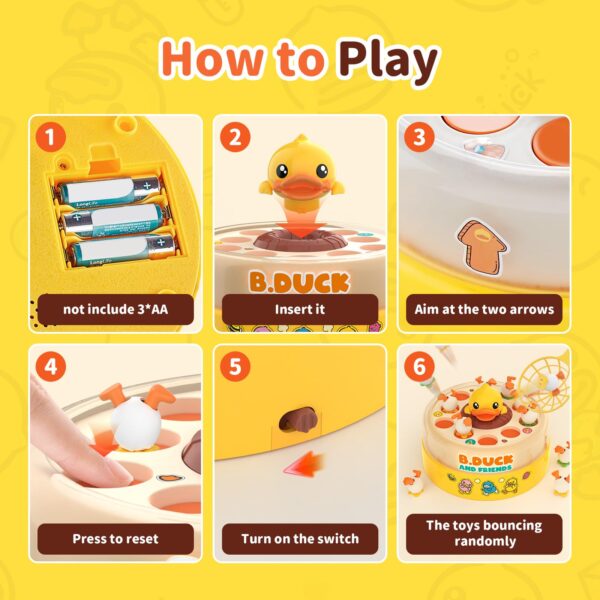Kids Educational Electric Bounce Capture Duck Bouncing Turntable Table Board Game Bounce Yellow Duck Toy Board Game - Изображение 2