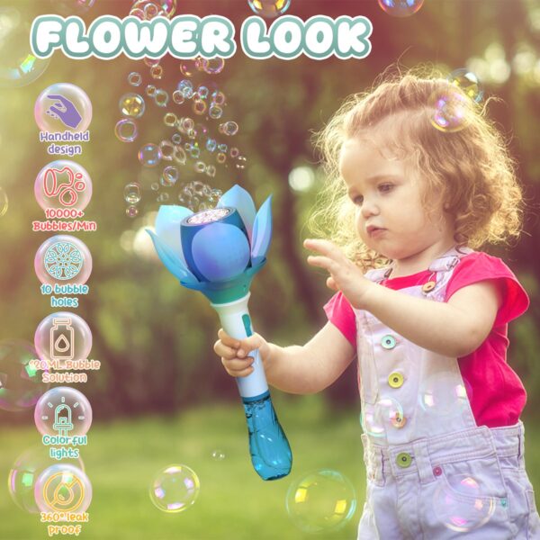 Outdoor Toys Bubble Wand Toys 10 Holes Rich Bubbles Plastic Electric Bubble Wand Toys - Imagen 8
