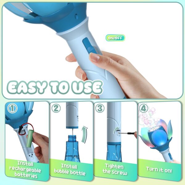 Outdoor Toys Bubble Wand Toys 10 Holes Rich Bubbles Plastic Electric Bubble Wand Toys - Imagen 5