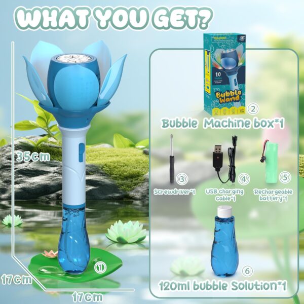 Outdoor Toys Bubble Wand Toys 10 Holes Rich Bubbles Plastic Electric Bubble Wand Toys - Imagen 3