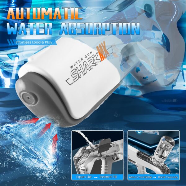 Powerful Rechargeable Electric Water Gun for Kids One-Click Suction Loading Feature Summer Toy - Imagem 5