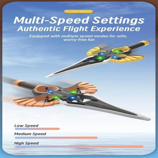 Dual Control RC Toy Luminous Laser Sword and 360-Degree Rolling Drone Foam Remote Flying Sword - Image 5