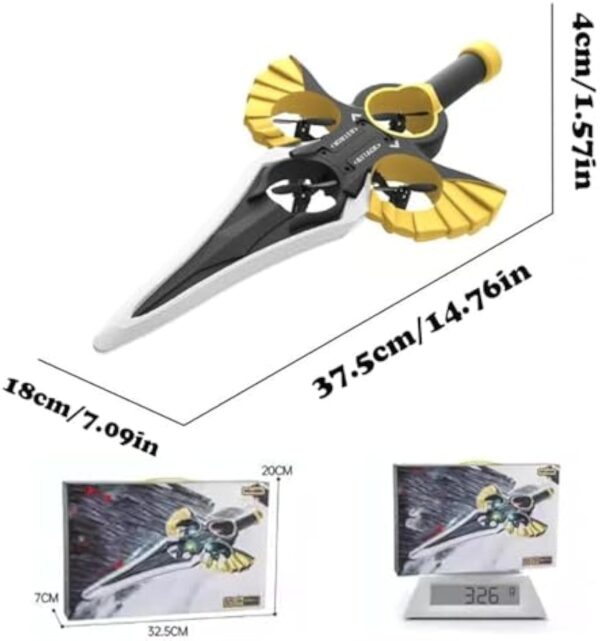 Dual Control RC Toy Luminous Laser Sword and 360-Degree Rolling Drone Foam Remote Flying Sword - Image 2