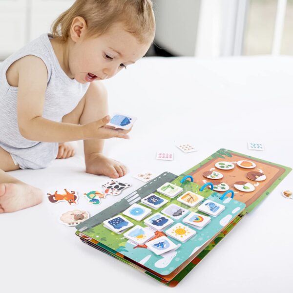 Trending Products New Early Learning Educational Toys Baby Busy Book Activity Farm Montessori Busy Book for Kids - 画像 5