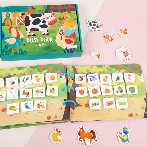 Trending Products New Early Learning Educational Toys Baby Busy Book Activity Farm Montessori Busy Book for Kids - 画像 4