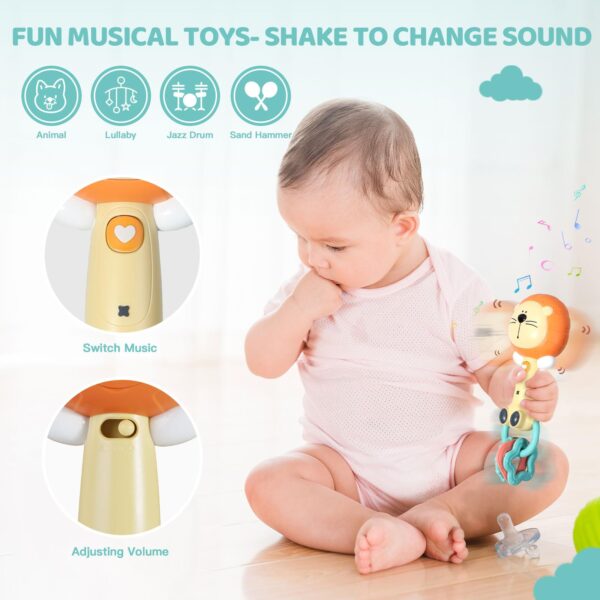 Cute Animal Appease Lighting Hand Musical Stick Toys Newborn Baby Rattle - Image 5