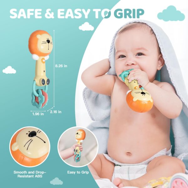 Cute Animal Appease Lighting Hand Musical Stick Toys Newborn Baby Rattle - Image 3