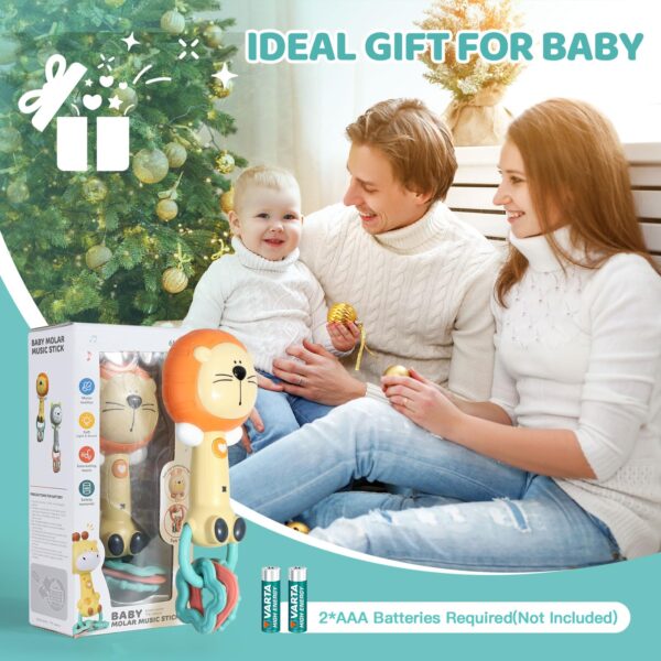 Cute Animal Appease Lighting Hand Musical Stick Toys Newborn Baby Rattle - Image 2