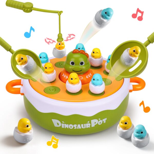 4 в 1 Dinosaur Pop up Board Games Kids Electronic Musical Bouncing Turntable Fishing Game