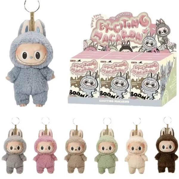 100% Original Pop Mart Wholesale V3 Blind Box Dolls Mystery Box Macarons Vinyl Plush Figure Labubu(6Pcs/Set)