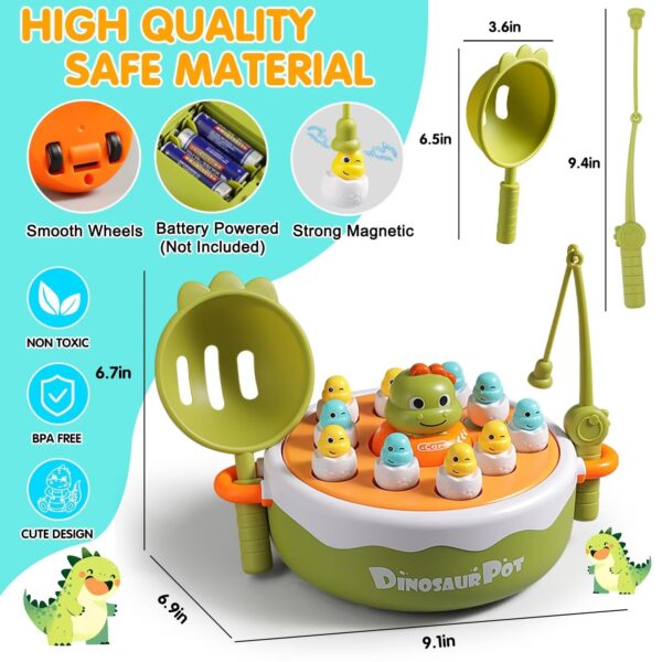 4 в 1 Dinosaur Pop up Board Games Kids Electronic Musical Bouncing Turntable Fishing Game - Изображение 6