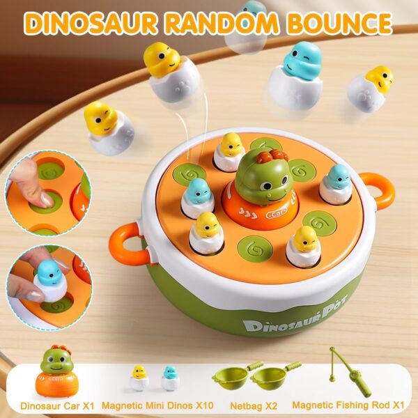 4 в 1 Dinosaur Pop up Board Games Kids Electronic Musical Bouncing Turntable Fishing Game - Изображение 5